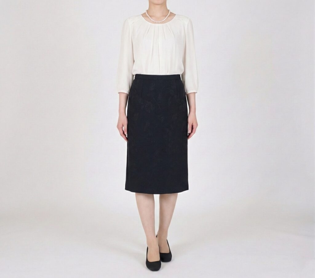 身長165cmの方が着丈70cmのスカートを着用した時のイメージ