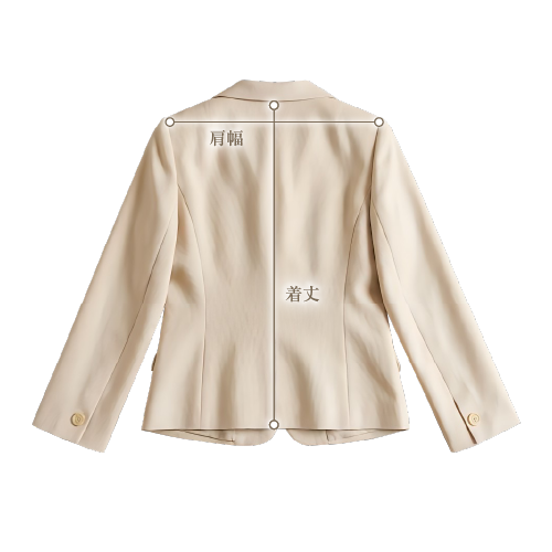 女性用ジャケットのバスト・ウエスト・ヒップの正しい測り方イラスト［背面］