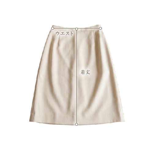 スカートのウエスト・ヒップ・着丈の正しい測り方イラスト［表］