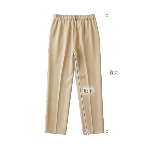 パンツのウエスト・ヒップ・着丈の正しい測り方イラスト［背面］