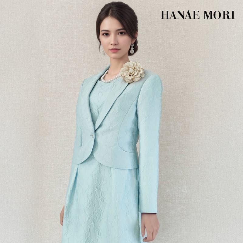 当日発送可能【新品】ハナエモリ セレモニー 36 ミントグリーン 立体的花柄